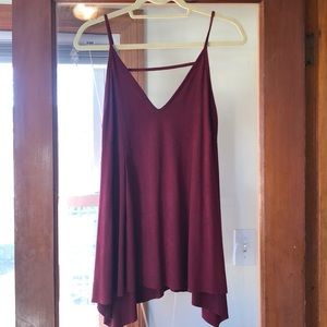 Suede Maroon Tank Top